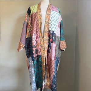 Boho Patchwork Kimono Duster Robe Jacket